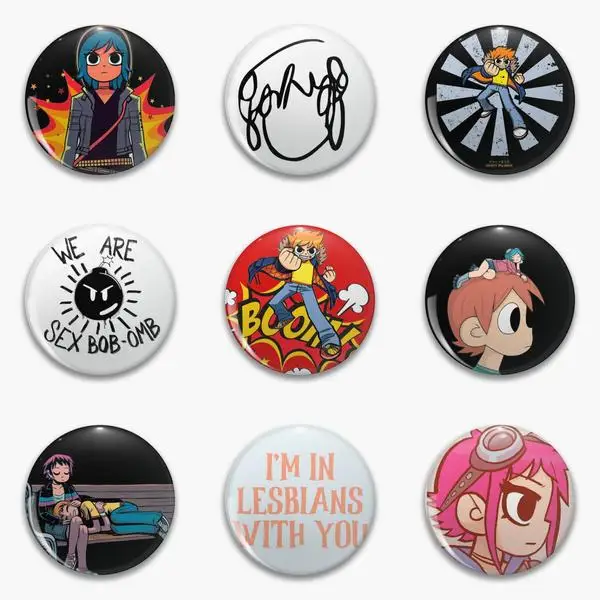 Scott Pilgrim Ramona Flowers Vs The Soft Button Pin Personalizzabile Cute Decor Spilla Da Bavero Gioielli Spilla In Metallo Vestiti Amante Divertente
