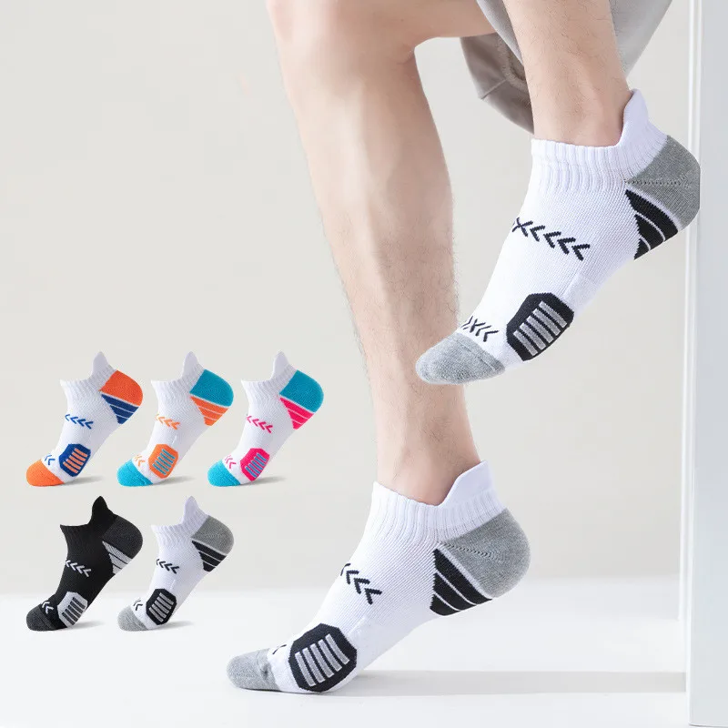 

Quick Dry Breathable Sports Socks Men Male Outdoor Running Socks Durable Non-slip Professional Men's Low Cut Basketball Socks