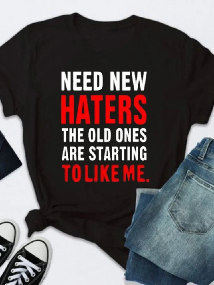 Hai Bisogno Di Nuovi Cappelli T-Shirt Con Stampa Lettere Donna Manica Corta O Collo Maglietta Allentata T-Shirt Estiva Da Donna Top Camisetas Mujer