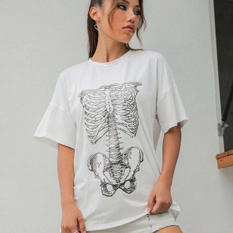 

Женская футболка в готическом стиле, футболка большого размера с графическим принтом, Y2k, 2023