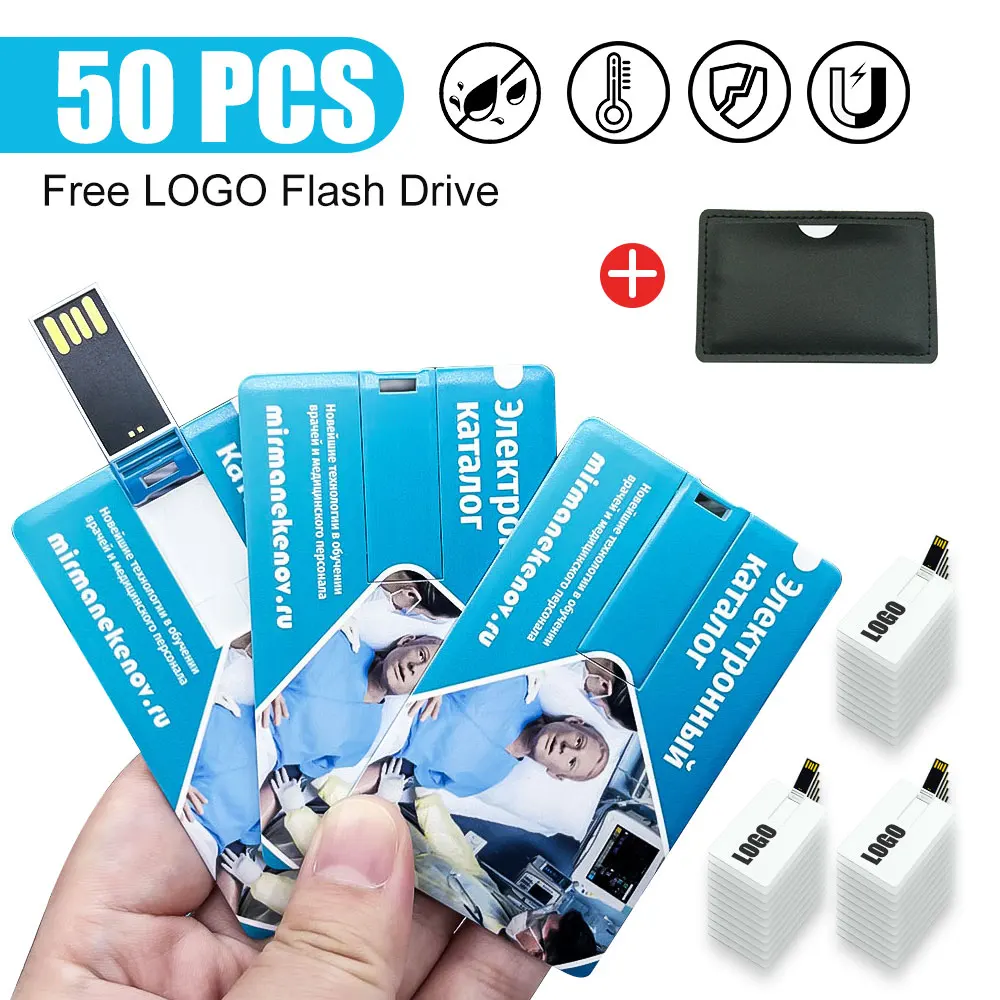 

50 PCS/LOT Free logo 100% capacity 4GB 8GB 16GB 32Gb credit card USB Flash Drive customized logo top quality Creative Pendrive