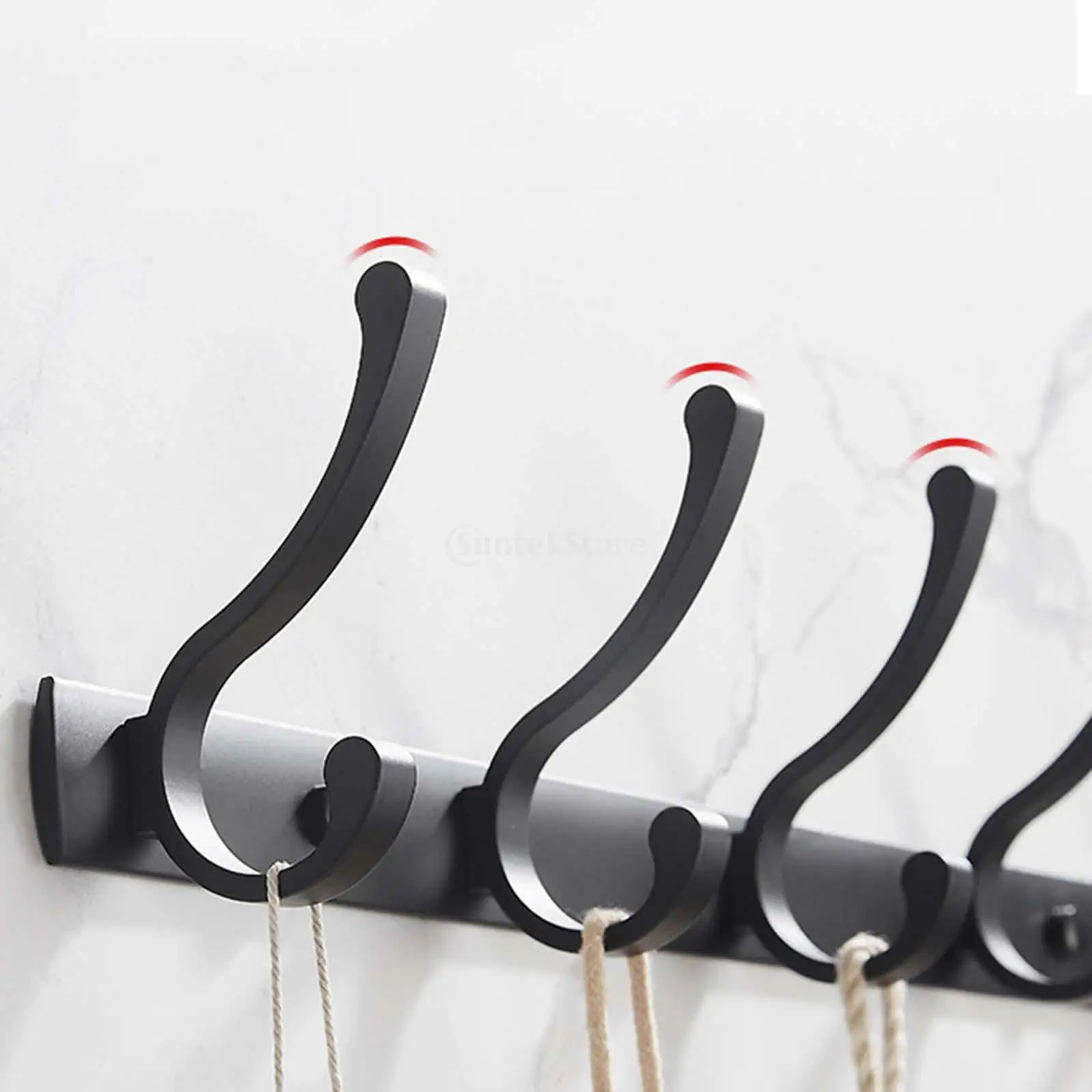 Coat Hook Rack Dual Hook Coat Rack Wall Mount Hanger Clothes Hat Storage Organizer Holder Shelf for Living Room