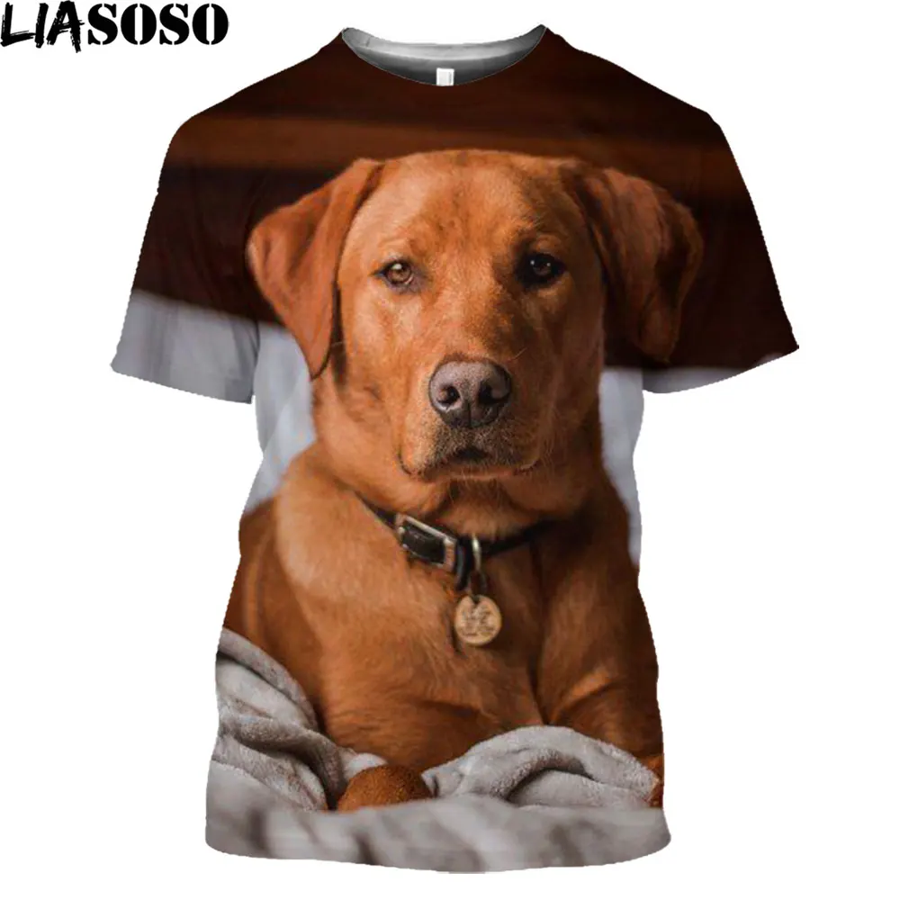 

LIASOSO Animal Cute Dog Fashion Men Women T shirt Casual Loose Oversized T-shirt Sweatshirt Streetwear Round Neck Short Slveed