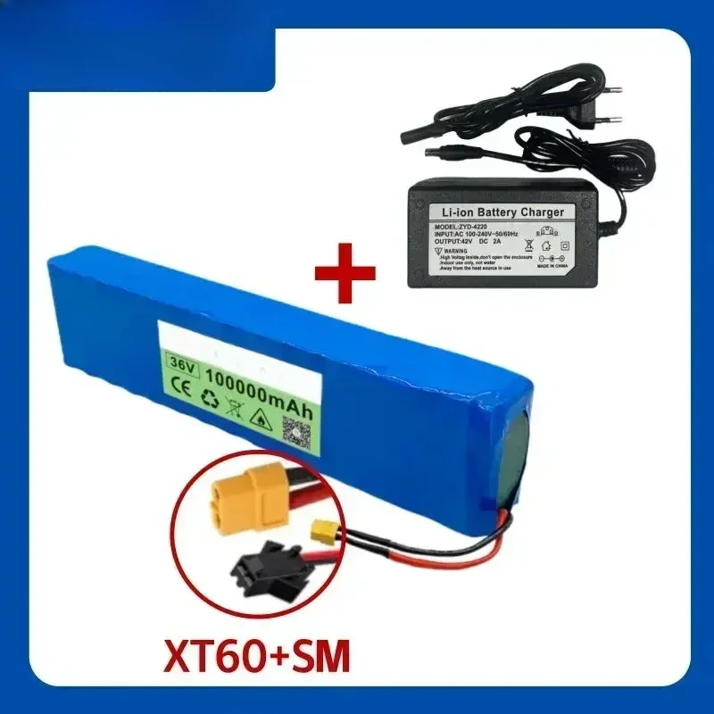 36V 100Ah 18650 wiederaufladbarer Lithium-Akku 10S3P 1000W Leistung für modifizierte Fahrräder, Roller und Elektrofahrzeuge mit BMS+Ladegerät – Detail 7