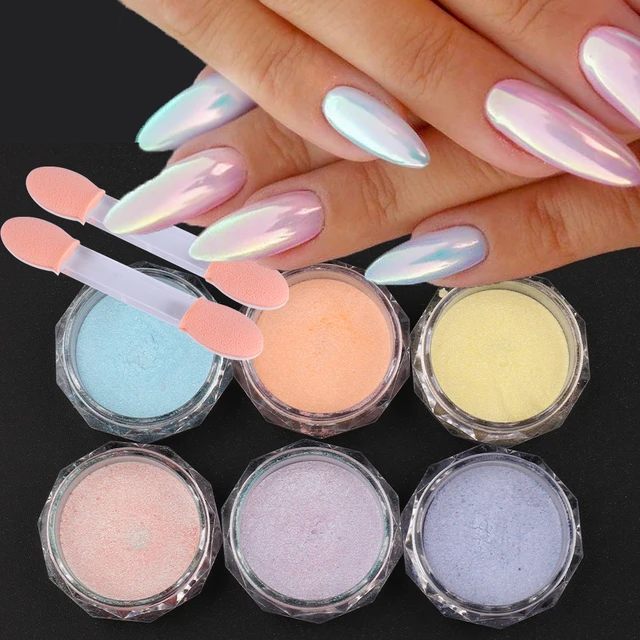 Opal Mirror Effect Nail Powder  Iridescent Chrome Nail Powder - 1 Aurora Nail  Powder - Aliexpress