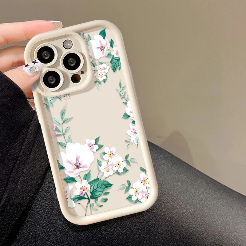 Tulpen-Blumenmuster Weiche Hülle für iPhone 14 Pro Max, iPhone 11 12 13 15 Pro Max 16 Pro XR X XS Max 16 Plus 13Pro Rückseiten-Cover – Detail 10