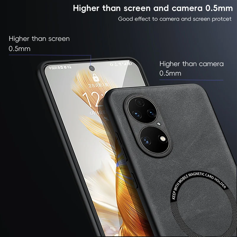Magnetic Retro Leather Soft Wireless Charging Phone Case Cover