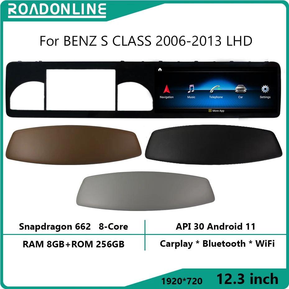 

For BENZ S CLASS 2006-2013 LHD 1920*720 Resolution Snapdragon 662 Octa-core 8+256gb Car Navigation CarPlay Car Radio Multimedia