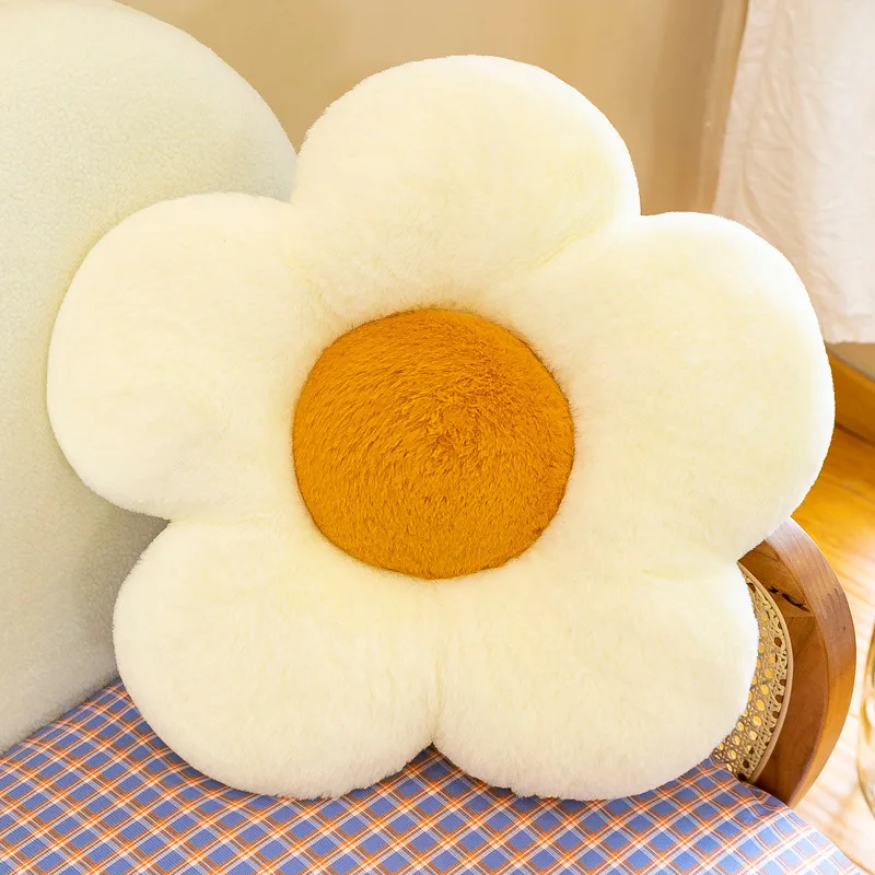 Ailive White Flower Floor Pillow Cushion Preppy Aesthetic Funky Desk Cute  Plush