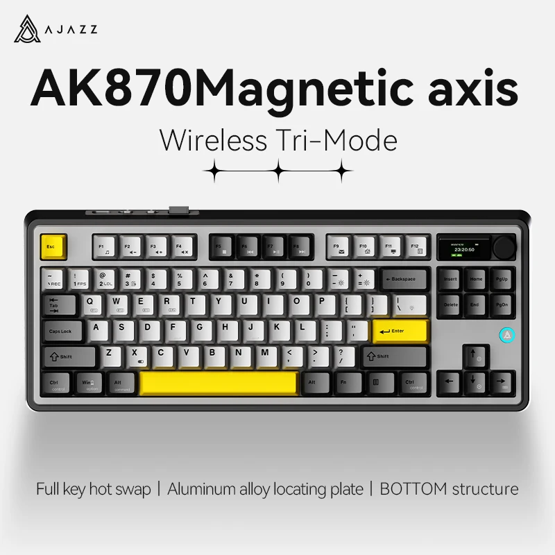 Ajazz AK870 磁気スイッチメカニカルゲーミングキーボード RGB バック