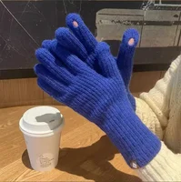 Fashion Touch Screen Knitted Gloves Women Winter Gloves Warm Riding Gloves Solid Fluffy Work Gloves Y2k Harajuku Kawaii Mittens - Image 2