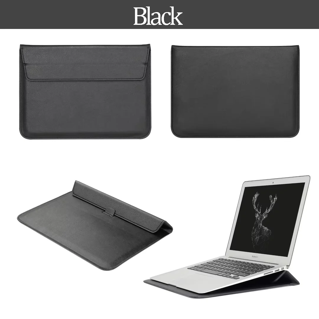 Custom Leather Laptop Sleeve - Personalized Unisex Envelope Pouch