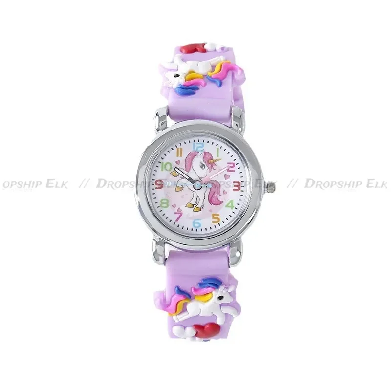 New Kids Watches Cartoon Watches Pink Silicone Quartz Wristwatch Birthday Gift Quartz Watch Kids Watches Boys Girl Watch 5