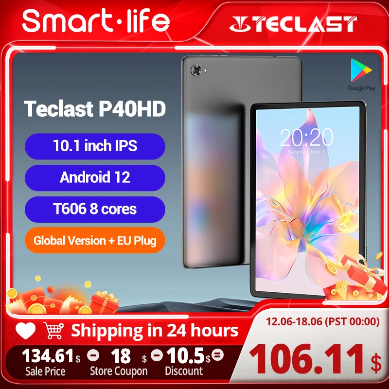 Custodia Tablet Per Teclast P40HD – Pelle Con Supporto Pieghevole – Protezione Antiurto – Colore Rosso - 4