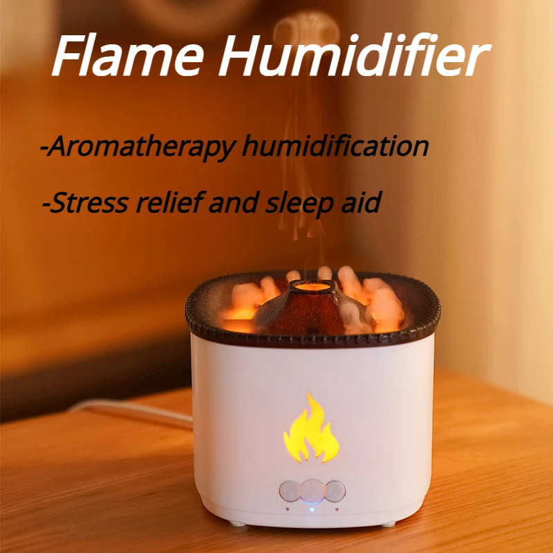 

Jellyfish Flame Aromatherapy Humidifier Silent 300ML Aroma Diffuser Intelligent Timing Essential Oils Diffuser for Home Office