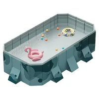 Piscine gonflable sans gonflable pour enfants, grande piscine familiale extérieure, aucune Installation requise, prête à l'emploi 4
