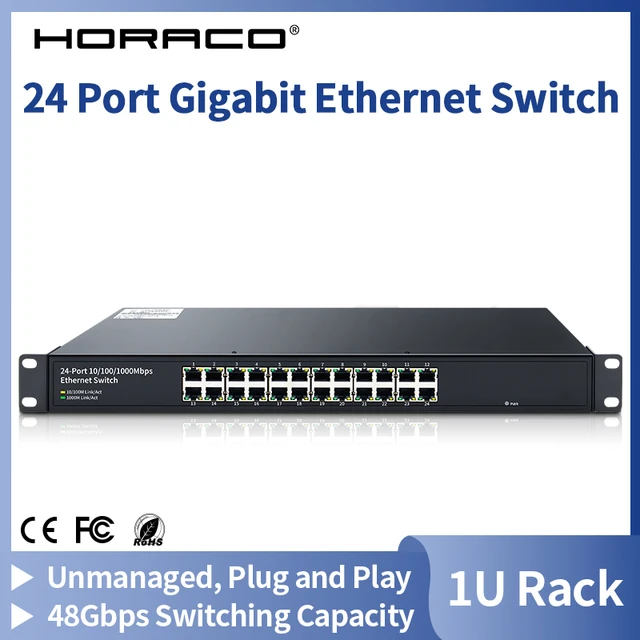 HORACO-Commutateur Ethernet Gigabit à 16/24 ports, commutateur