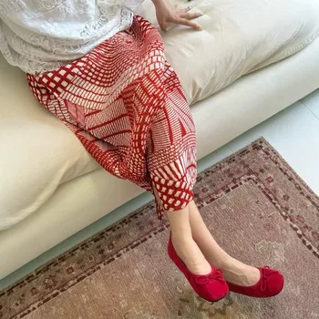 2026 Summer New Color Miyake Pleated Skirt Plisse Loose Plus Size Striped Pleats Jupe Casual Elegant Versatile Womens Fold Skirt