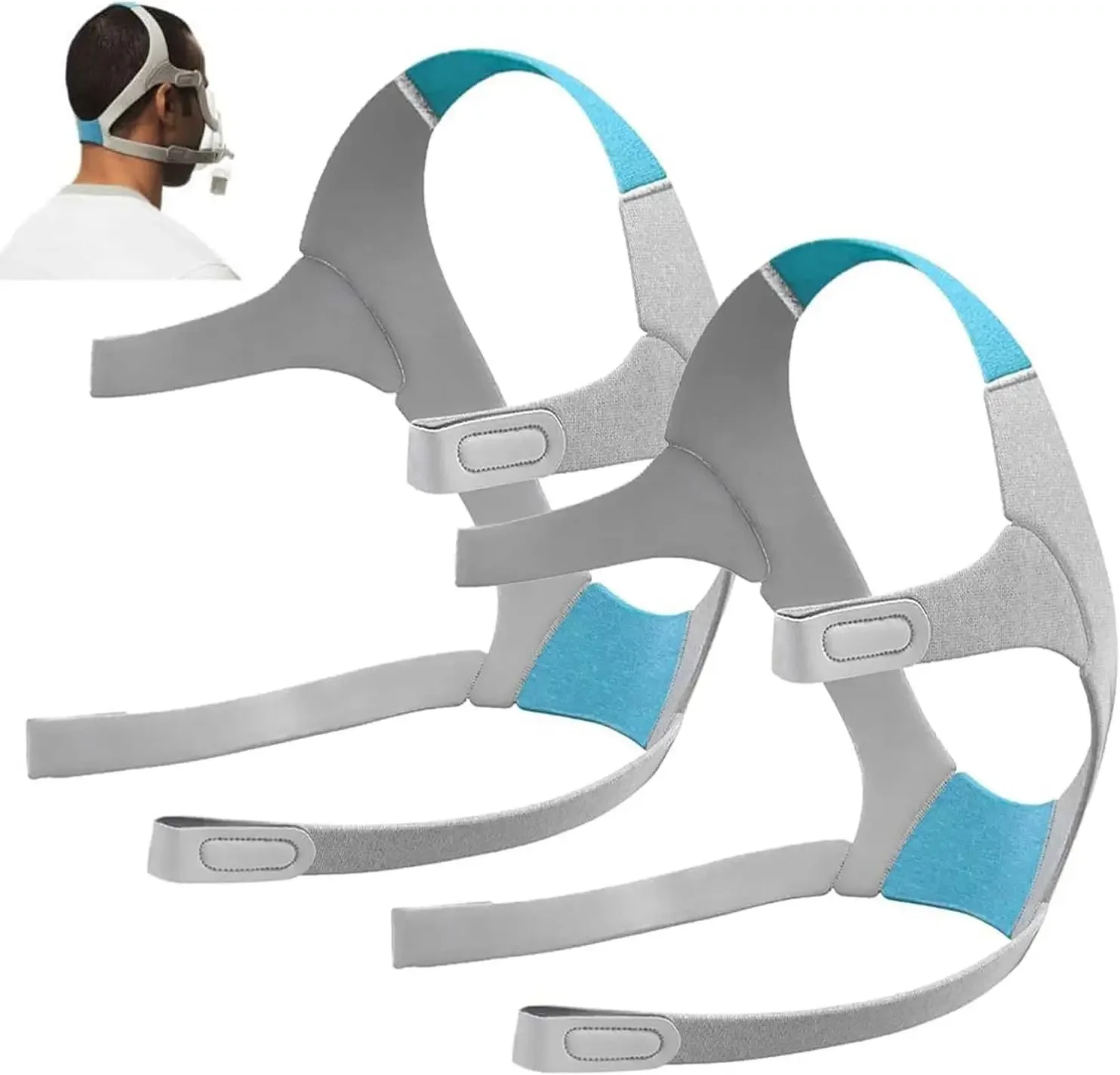 AirFit F20 Headgear Replacement Adjustable Soft CPAP Mask Strap 2PCS L Size for Home Ventilator