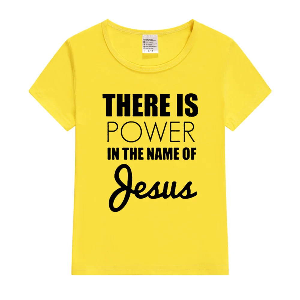 There Is Power In The Name of Jesus Kids Girls Boys Short Sleeve T-shirt Shirt Children Summer Clothing Tops Clothes Casual Tees 6