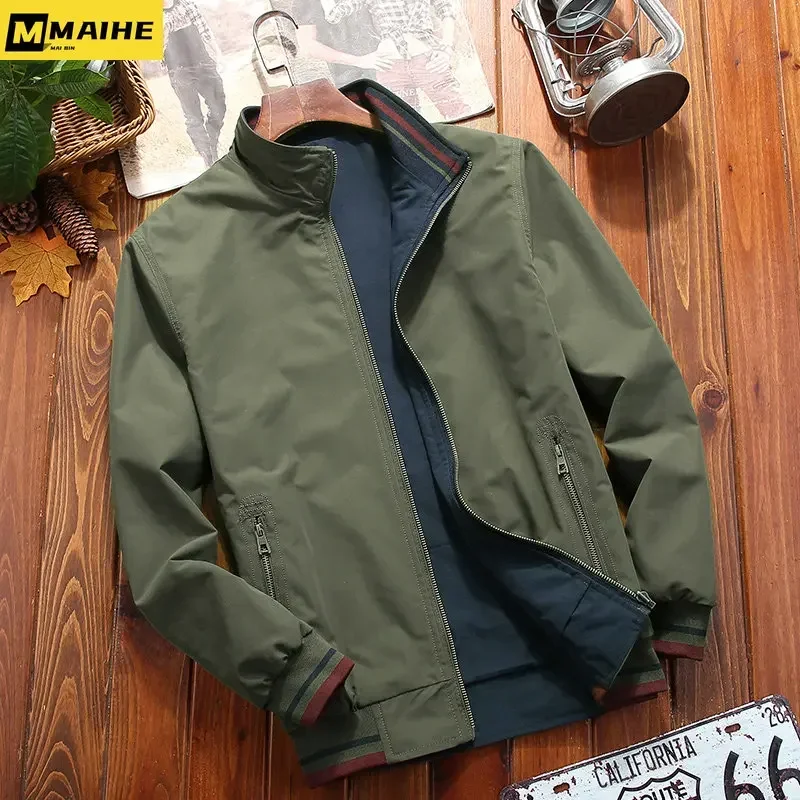ジャケット・アウター AFB REVERSIBLE SPORT JAKET NEW MEN'S REVERSIBLE FLIGHT BOMBER JACKET, BLACK, SIZES S-XL