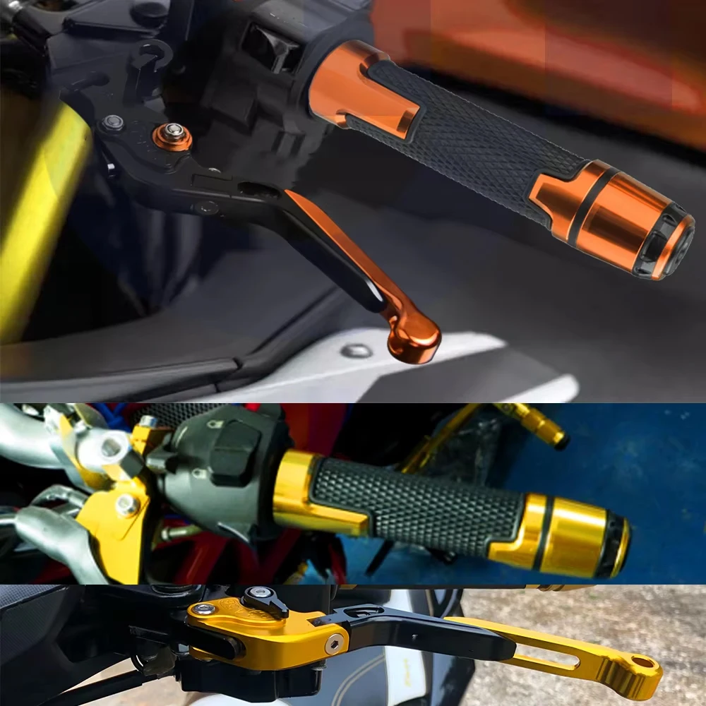 HYPERSTRADA Moto In Alluminio Leva Frizione Freno + 22 MILLIMETRI Manopole Estremità Del Manubrio Per Ducati HYPERMOTARD 821 2013 2014 2015 - immagine 6