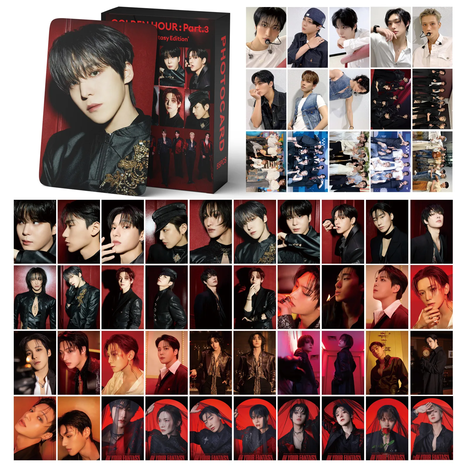 55pcs/set KPOP New Album Ashes to Light LOMO Card ATEEZ Card