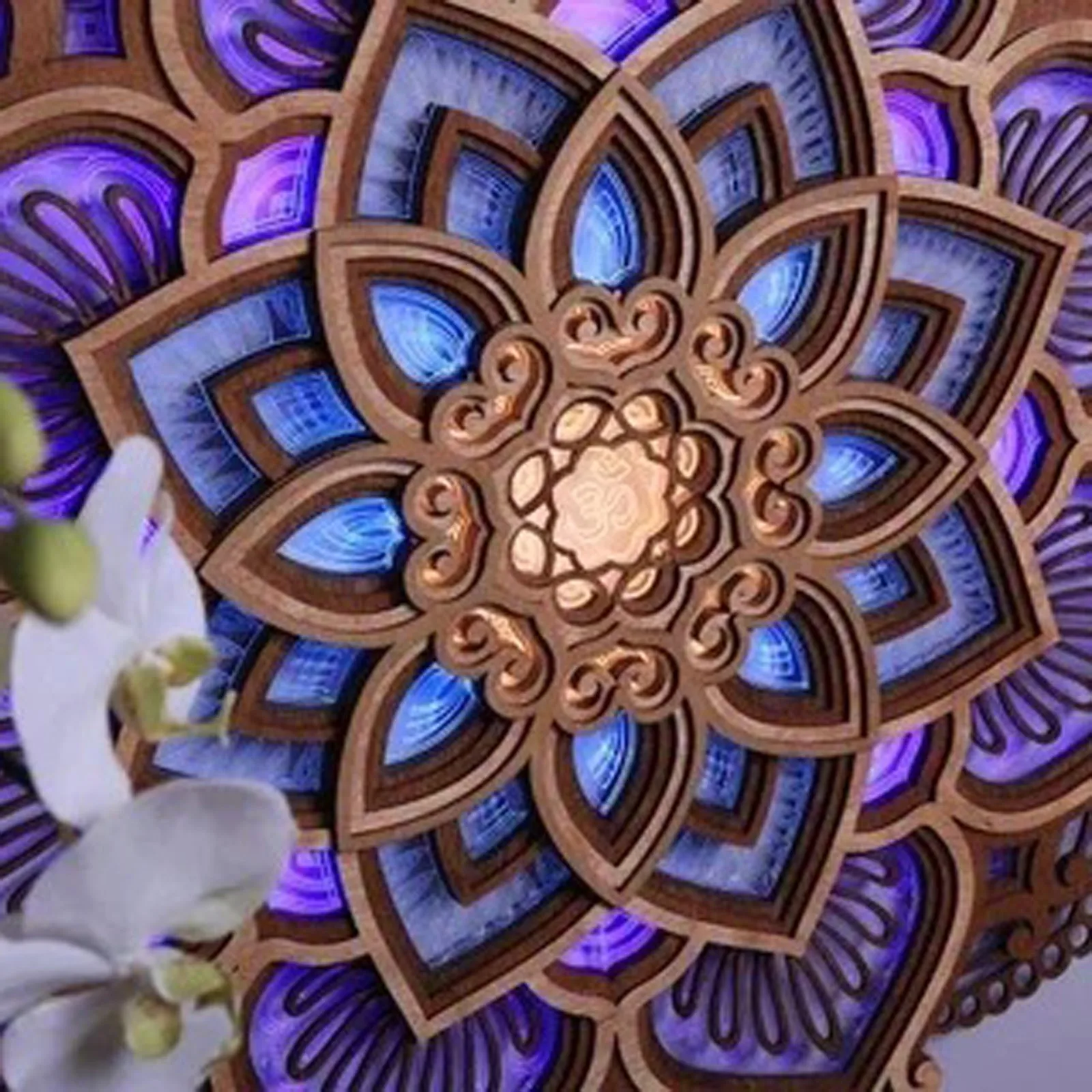 Mandala Yoga Room Night Light LED Home Decoration Ornaments