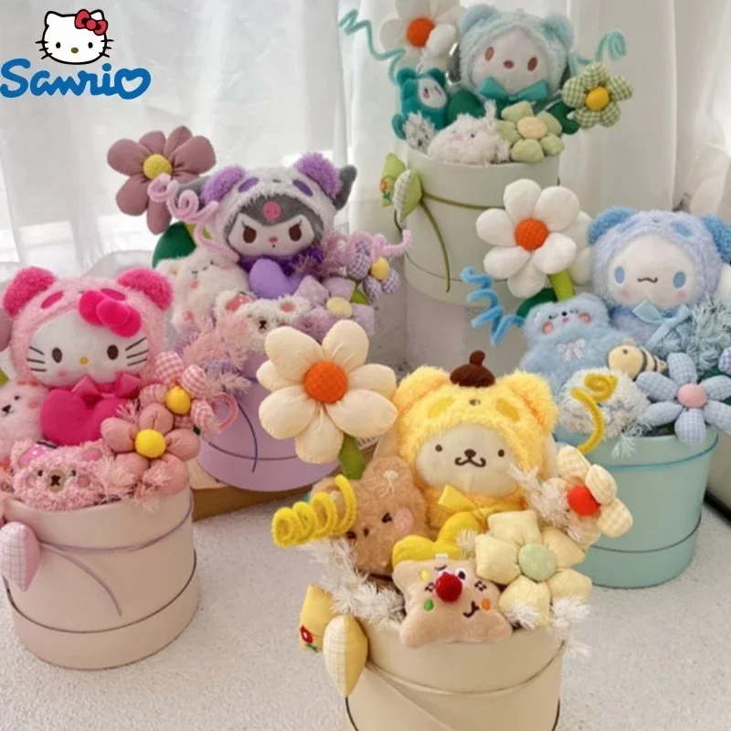 

Sanrio букет украшений в виде ведра куроми корикоричная кукла милый букет плюшевые игрушки подарок на день рождения мягкие животные подарок на день Святого Валентина