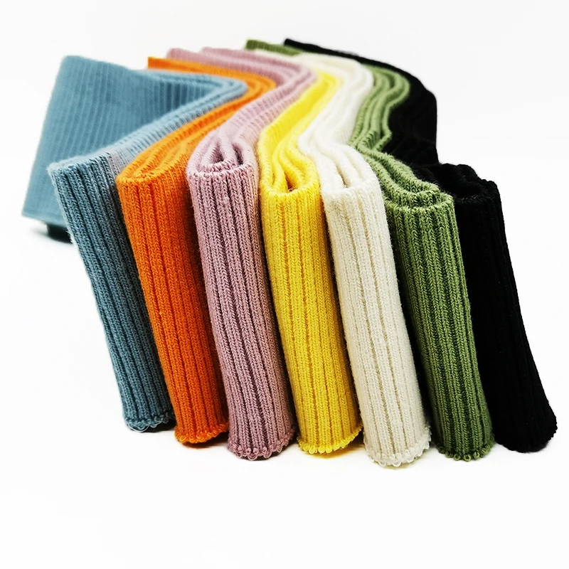 JIETAI 구덩이 탄성 폴리 에스터 Tissu 바느질 리브 패브릭 퀼트 DIY 헝겊 액세서리 Tecidos 칼라 커프스 Costura Telas 색상