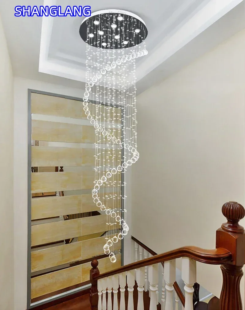 Modern Led Chandeliers Light Fixture For Staircase Stair Lights Luxury Hotel Villa Vanity Bedroom Hanging Lamp 2