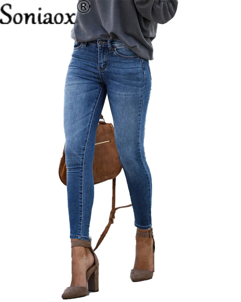 Fashion Skinny Slim Fit Denim Jeans Female Nine-point Pants Women 2023 New Mid-waist Cotton Stretch Pencil Trousers Streetwear