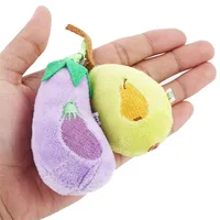Cute Fruit and Vegetable Plush Dolls Kawaii Mini Simulated Watermelon Peach Stuffed Toy Keychain Activity Small Gift 2