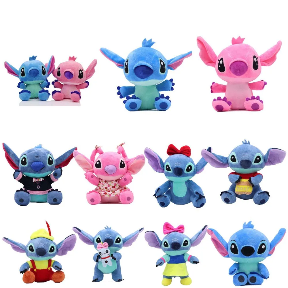 

20-25CM kawaii Disney Stitch Plush Toy Lilo Stitch Cartoon Stuffed Soft Stitch Doll Car Pillow Comforting Toy Birthday Kids Gift