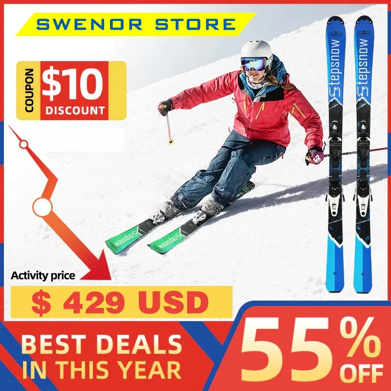 StepsnowSnowboardsSkisIntermediatetoProwithSkiBindingsOptional