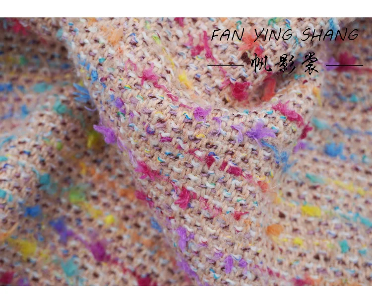 Description Picture 5 of itemColored threads Playful Orange Yellow Tweed Fabric For Coat Tela Brillante Tissus ткань Ð´Ð»Ñ ÑˆÐ¸Ñ‚ÑŒÑ African Sewing Tecidos Textile