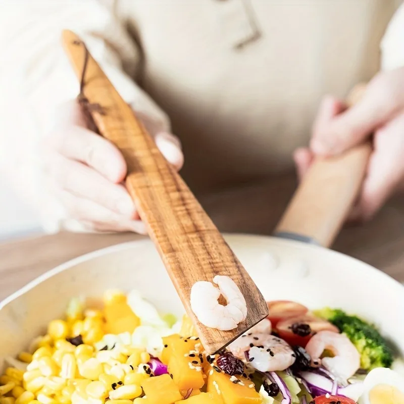 1/2pcs Acacia Wood Portable Outdoor Spatula Creative Wooden Spatula Non-stick Pan Oblique Spatula Home Travel Baby Food Spatula