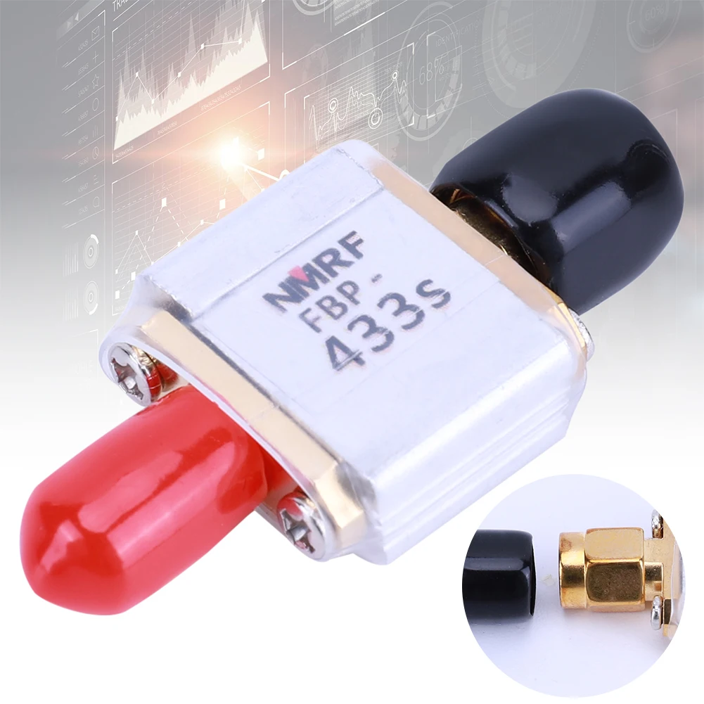 FBP-433s 대역 통과 필터 SMA M F 인터페이스 433MHz, 소음 감소, 항공기 UAV용 알루미늄 케이싱 대역폭 20MHz