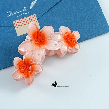 مشابك شعر على شكل زهرة بألوان الحلوى المتدرجة 4