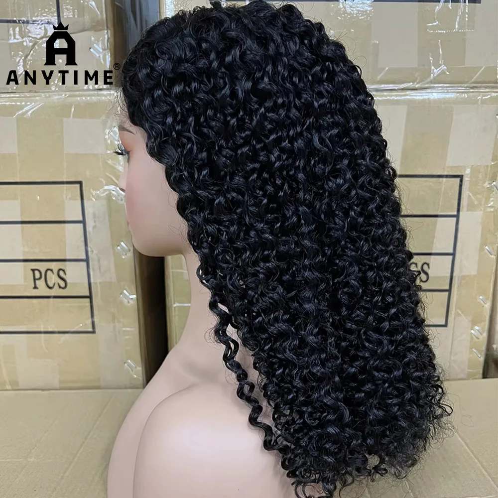 250% Density Jerry Curly 5X5 HD Transparent Lace Closure Human Hair Kinky Glueless Wig Double Drawn Human HairFor Black Women