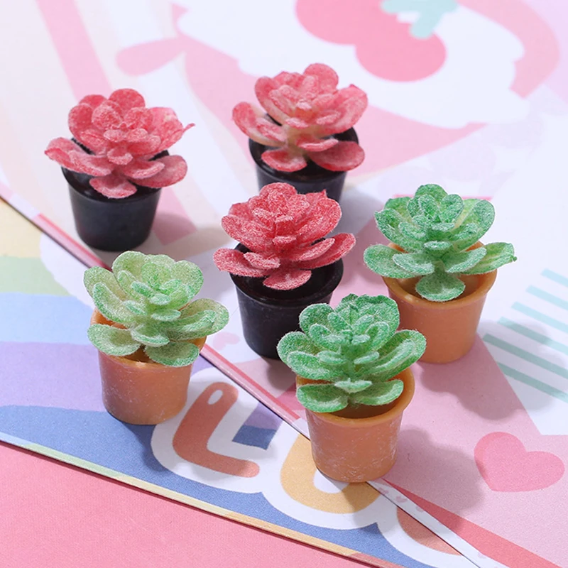 

2Pcs Doll house mini -three -dimensional potted ornament mini succulent plant model shooting scene