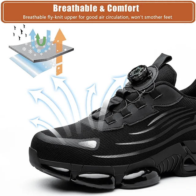 Indestructible Steel Toe Protective Safety Shoes Slip Resistant Abrasion Resistant Work Shoes Men Tough Comfortable Sneaker ﻿ 3