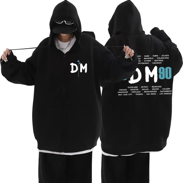 

Rocker Depeche Cool Mode Enjoy The Silence 1990 Zipper Hoodie Men 90s Vintage Gothic Zip Up Jacket Unisex Casual Loose Hoodies