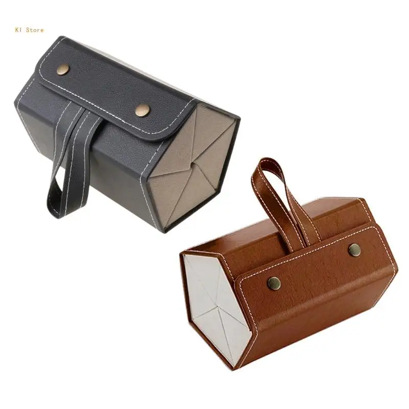 

Multifunctional Jewelry Glasses Storage Box Multi-plaid Gift Box PU High-end Handmade Sunglasses for Case Storage Bag