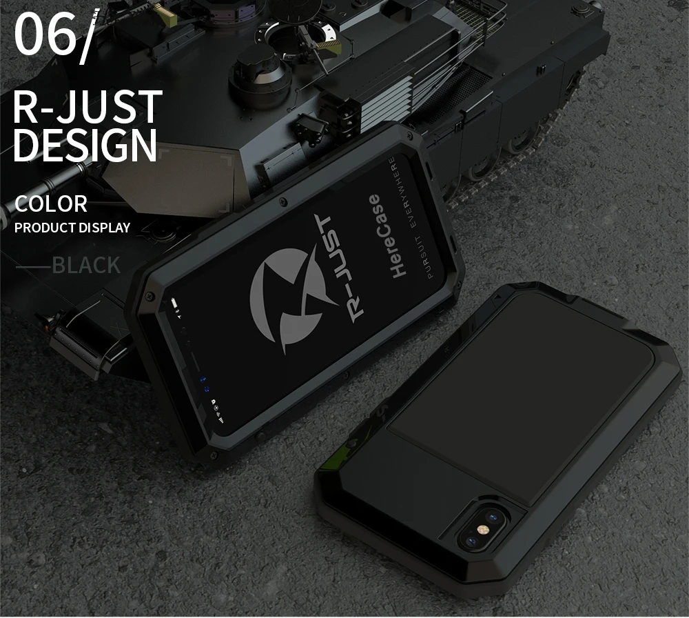 Doom Armor Shockproof Waterproof Metal Phone Case with Glass and Aluminum Protection