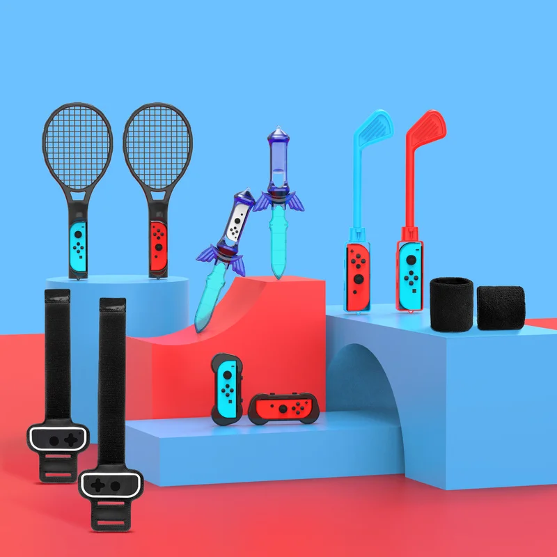 12 in 1 Game Peripherals Packs For NS Switch Lite Oled Console Gamepad Sport sets Motion Sensing Game Accessorries Kits