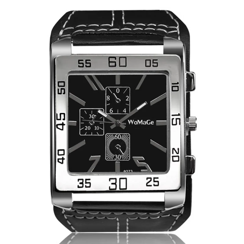 

Famous Brand Men Military Sports Watch 2021 New Fashion Rectangle Dial Wristwatch Male Casual Leather Clock Relogio Masculino