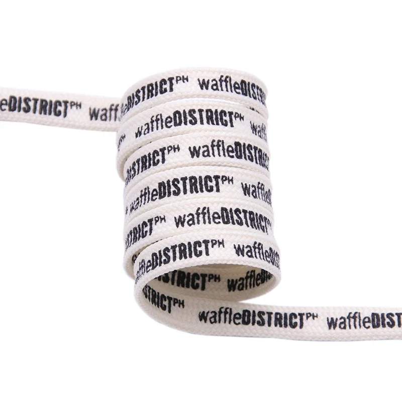 1 Pair White-Black Double Sides English Letter Print Shoelace Polyester Flat Shoe Laces Clothing Sport Bootlaces For Sneakers