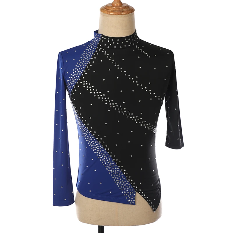 Boys' Men's Figure Skating Performance Clothing Tops Children's Rhythmic Gymnastics Dance Competition Shiny