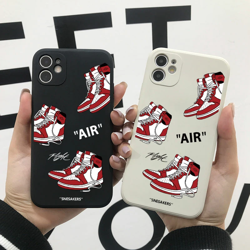 Hot Sneakers Off 85 Air Sports Shoes Custodia Per Telefono Di Marca Per Iphone11 13Pro Max 12 14Pro Xs Xr 7 8Plus Cover Posteriore Con Etichetta Bianc